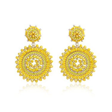 Elegance 11 Designs Yellow Beaded Earrings For Women Seed Bead Summer Beach Boho Statement Dangle Handmade Earrings Jewelry
