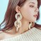 ZMJK Exaggerated Acrylic Dangle Earring Jewelry for Women Irregular Circle Pendant Drop Resin Earrings Beige