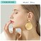 FAMARINE Big Disc Statement Earrings Smooth Round Hammered Dangle Earrings for Women Earrings Fashion Jewelry