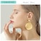 FAMARINE Big Disc Statement Earrings Smooth Round Hammered Dangle Earrings for Women Earrings Fashion Jewelry