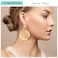 FAMARINE Big Disc Statement Earrings Smooth Round Hammered Dangle Earrings for Women Earrings Fashion Jewelry