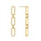 FAMARINE Gold Chain Drop Earrings for Women 14K Real Gold Plated 52mm Length 75mm Width Lightweight and Durable