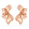 FAUTHENTICUTE Rose Gold Flower Statement Earrings For Women Large Summer Bohemian Striped Sectored Leaf Dangle Earrings