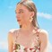 FAUTHENTICUTE Rose Gold Flower Statement Earrings For Women Large Summer Bohemian Striped Sectored Leaf Dangle Earrings