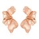 FAUTHENTICUTE Rose Gold Flower Statement Earrings For Women Large Summer Bohemian Striped Sectored Leaf Dangle Earrings