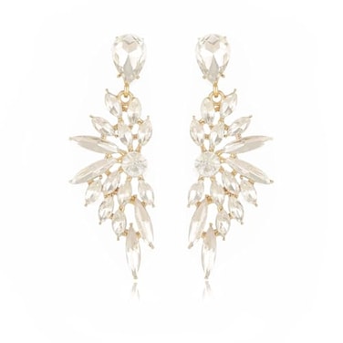 FENBORY Clear Rhinestone Statement Earrings Cluster Crystal Drop Dangle Earrings Teardrop Chandelier Earring Dangling Prom Wedding Bridal Earrings for Women