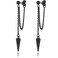 Fiklon Black Dangle Earrings For Women Trendy Stainless Steel Chain Edgy Drop Goth Punk Spike Earring Gothic Jewelry for Women SpikeBlack