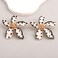 ZMJK Flower Stud Earrings Polka Dot Flower Floral Earrings Cute Polka Dot Pattern Elegant Dangle Earrings for Women White