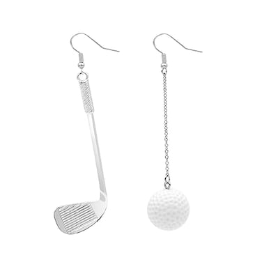 Coagurmes Funny Sport Ball Dangle Earrings GiftDelicate Golf Ball Long Pendant Earrings for Women Lady Personalized Silver Drop Earrings Jewelry