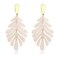 GLBCC Acrylic Leaf Dangle Earrings White Brass