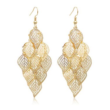 Aisansty Gold Leaf Dangle Earring for Women Boho Super Lightweight Chandelier Dangle Drop Earring