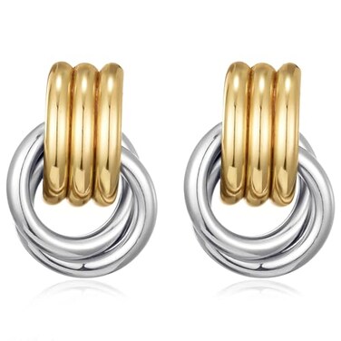 Spiritlele Gold Silver Knot Earrings Chunky Large Knotted Drop Dangle Statement Earrings for Women