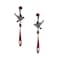 MASW Gothic Crow Earrings Hip Hop Style Rose Accessories Red Drop Earrings Fashionable Womens Accessories M3499