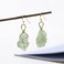 MTJAHPS Green Fluorite Dangle Earrings Delicate Stone Charm Gold Plated Drop Earrings Wire Wrapped Crystal Gemstone Earrings