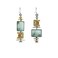 Just Follow Green Handmade Boho Natural Gemstone Charm Earrings Gold Stone Bead Drop Dangle Earrings for Women Silver