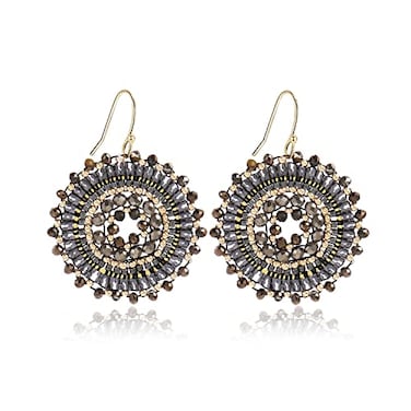 Elegance 11 Grey Earrings for women Summer Beaded Crystals Glass Bead Dangle Drop Bohemia Beach Earrings Statement Earrings For Women