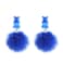 Kicomvi Gummy Bear Earrings Pom Pom Bear Drop Earrings Colorful Cartoon Pom Ball Gummy Bears Dangle Earring for Womendark blue