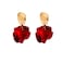 GUOXIAOMEI Chic Elegant Boho Red Rose Petal Dangle Resin Acrylic Tiered Matte Flower Earrings Statement Exaggerated Floral Tassel Earrings for Women Red