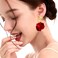 GUOXIAOMEI Chic Elegant Boho Red Rose Petal Dangle Resin Acrylic Tiered Matte Flower Earrings Statement Exaggerated Floral Tassel Earrings for Women Red