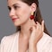 GUOXIAOMEI Chic Elegant Boho Red Rose Petal Dangle Resin Acrylic Tiered Matte Flower Earrings Statement Exaggerated Floral Tassel Earrings for Women Red