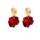 GUOXIAOMEI Chic Elegant Boho Red Rose Petal Dangle Resin Acrylic Tiered Matte Flower Earrings Statement Exaggerated Floral Tassel Earrings for Women Red