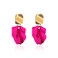 GUOXIAOMEI Chic Elegant Boho Red Rose Petal Dangle Resin Acrylic Tiered Matte Flower Earrings Statement Exaggerated Floral Tassel Earrings for Women Rose Red