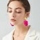 GUOXIAOMEI Chic Elegant Boho Red Rose Petal Dangle Resin Acrylic Tiered Matte Flower Earrings Statement Exaggerated Floral Tassel Earrings for Women Rose Red
