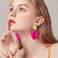 GUOXIAOMEI Chic Elegant Boho Red Rose Petal Dangle Resin Acrylic Tiered Matte Flower Earrings Statement Exaggerated Floral Tassel Earrings for Women Rose Red