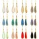 Hicarer 12 Pairs Faux Druzy Drop Earrings Gift for Women Trendy Multicolor Stainless Steel Dangle Earring for Wedding PartyLong Teardrop Shape