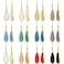 Hicarer 12 Pairs Faux Druzy Drop Earrings Gift for Women Trendy Multicolor Stainless Steel Dangle Earring for Wedding PartyLong Teardrop Shape
