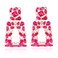 ATIMIGO Hot Pink Rhinestone Rectangle Dangle Earrings Trendy Sparkly Crystal Geometric Drop Statement Earrings hypoallergenic for Women