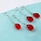 SONGCHANGJEWELRY Hunter x Hunter Kurapika Earrings Anime Cosplay Drop Earrings Accessories For Women Red Drop Earrings