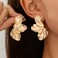 EXPHAIN Irregular Petal Earring For Women Stainless Steel Unique Statement Flower Dangle Earrings Trendy Jewelry Gift GoldLarge