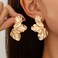 EXPHAIN Irregular Petal Earring For Women Stainless Steel Unique Statement Flower Dangle Earrings Trendy Jewelry Gift GoldLarge