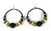 African Sougou Jamaica Rasta Earrings Marley Reggae Jamaica Empress Royalty Hook Silver
