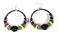 African Sougou Jamaica Rasta Earrings Marley Reggae Jamaica Empress Royalty Hook Silver