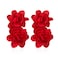 Just Follow Big Flower Drop Earrings for Women Long Fabric Floral Dangle Earrings Bohemian Exaggerated Statement Red