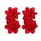 Just Follow Big Flower Drop Earrings for Women Long Fabric Floral Dangle Earrings Bohemian Exaggerated Statement Red