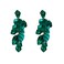 Just Follow Long Acrylic Rose Petal Earrings Dangle Exaggerated Flower Drop Statement Floral Tassel Earring for Women Dark Green