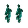 Just Follow Long Acrylic Rose Petal Earrings Dangle Exaggerated Flower Drop Statement Floral Tassel Earring for Women Dark Green