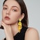 Just Follow Long Acrylic Rose Petal Earrings Dangle Exaggerated Flower Drop Statement Floral Tassel Earring for Women Gold