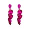 Just Follow Long Acrylic Rose Petal Earrings Dangle Exaggerated Flower Drop Statement Floral Tassel Earring for Women Pearlescent Hot Pink