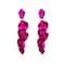 Just Follow Long Acrylic Rose Petal Earrings Dangle Exaggerated Flower Drop Statement Floral Tassel Earring for Women Pearlescent Hot Pink