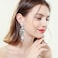 Just Follow Long Acrylic Rose Petal Earrings Dangle Exaggerated Flower Drop Statement Floral Tassel Earring for Women Silver