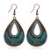 KaFu Boho Earrings For Women Vintage Unique Gypsy Ethnic Dangle Drop Earrings Handmade Bohemian Carved Texture Round Statement Earrings Jewelry Gifts Boho10