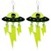 KVANU Acrylic Alien UFO Earrings Cosmos Glitter Space Dangle Earrings for Women Multiple Colors Bright Green