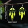 KVANU Acrylic Alien UFO Earrings Cosmos Glitter Space Dangle Earrings for Women Multiple Colors Bright Green