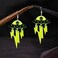 KVANU Acrylic Alien UFO Earrings Cosmos Glitter Space Dangle Earrings for Women Multiple Colors Bright Green