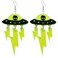 KVANU Acrylic Alien UFO Earrings Cosmos Glitter Space Dangle Earrings for Women Multiple Colors Bright Green