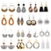 LANTAI Boho Statement Earrings for Women Summer Wooden Acrylic Rattan Earrings 16 Pairs